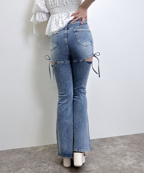 INGNI(イング)の「サイドリボンフレアデニムパンツ(デニムパンツ・レディース・ブルー系その他/ブルー系その他3・M/S)」の7枚目の写真