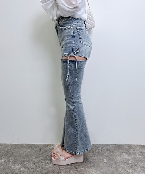INGNI(イング)の「サイドリボンフレアデニムパンツ(デニムパンツ・レディース・ブルー系その他/ブルー系その他3・M/S)」の12枚目の写真