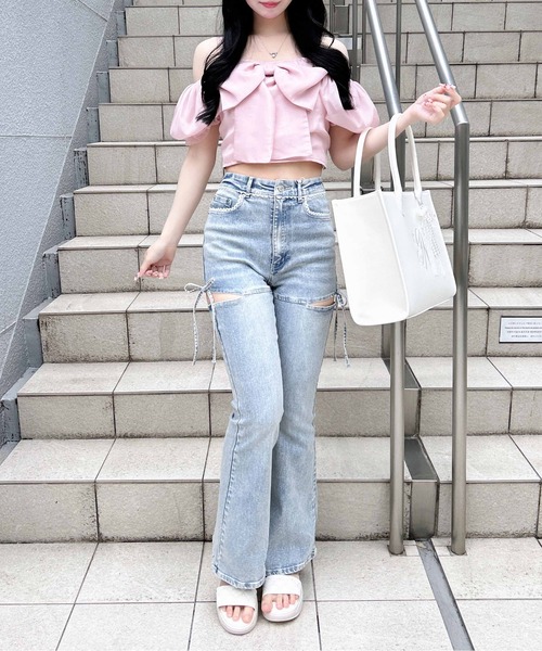 INGNI(イング)の「サイドリボンフレアデニムパンツ(デニムパンツ・レディース・ブルー系その他/ブルー系その他3・M/S)」の21枚目の写真