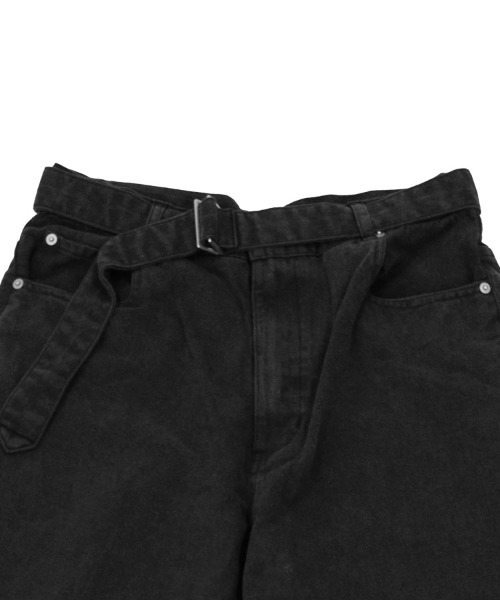 STYLISE（スタイライズ）の「【alvana】BLACK TWILL BELTED WIDE PANTS / 2カラー [ALV-90175]（その他パンツ・メンズ・ブラック/ブラック系・M）」の6枚目の写真