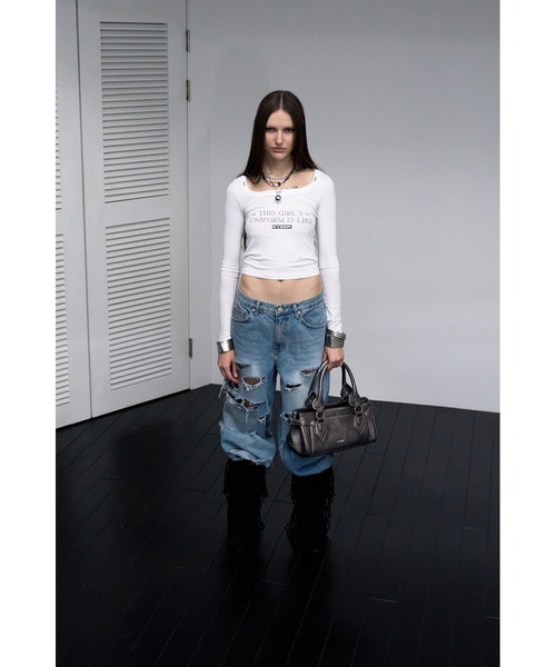 EYEER(イワイイアル)の「ER SQUARE SHOULDER BAG(ショルダーバッグ・レディース・ブラック/グレー・OS)」の8枚目の写真