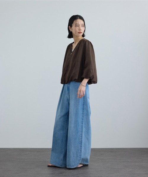 SALON adam et rope'(サロン アダム エ ロペ)の「【WEB限定】ラスターラミーカルゼブルゾン(ブルゾン・レディース・オフホワイト/ダークブラウン・FREE)」の11枚目の写真