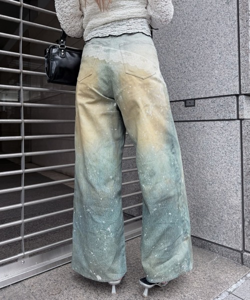 RAY CASSIN(レイカズン)の「レースプリントツイルワイドパンツ(デニムパンツ・レディース・ブラック/スカイブルー・S/M)」の17枚目の写真