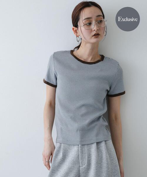 SENSE OF PLACE by URBAN RESEARCH(センスオブプレイスバイアーバンリサーチ)の「『別注』Healthknit×SENSE OF PLACE ボーダーTシャツ(Tシャツ/カットソー・レディース・ホワイト系その他/ブルー系その他/イエロー系その他・ONE)」の2枚目の写真