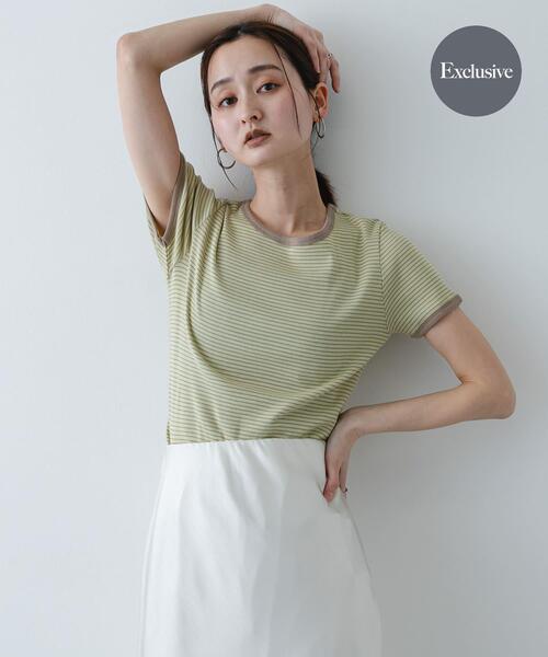 SENSE OF PLACE by URBAN RESEARCH(センスオブプレイスバイアーバンリサーチ)の「『別注』Healthknit×SENSE OF PLACE ボーダーTシャツ(Tシャツ/カットソー・レディース・ホワイト系その他/ブルー系その他/イエロー系その他・ONE)」の3枚目の写真
