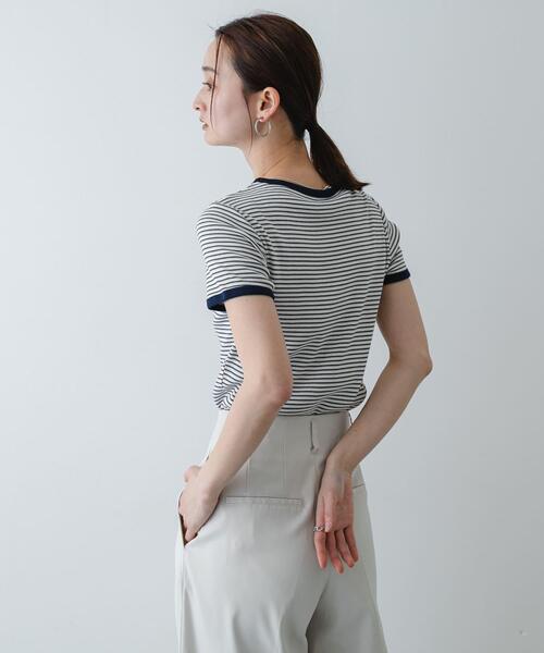 SENSE OF PLACE by URBAN RESEARCH(センスオブプレイスバイアーバンリサーチ)の「『別注』Healthknit×SENSE OF PLACE ボーダーTシャツ(Tシャツ/カットソー・レディース・ホワイト系その他/ブルー系その他/イエロー系その他・ONE)」の6枚目の写真