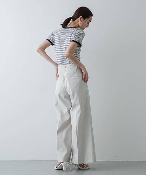 SENSE OF PLACE by URBAN RESEARCH(センスオブプレイスバイアーバンリサーチ)の「『別注』Healthknit×SENSE OF PLACE ボーダーTシャツ(Tシャツ/カットソー・レディース・ホワイト系その他/ブルー系その他/イエロー系その他・ONE)」の8枚目の写真