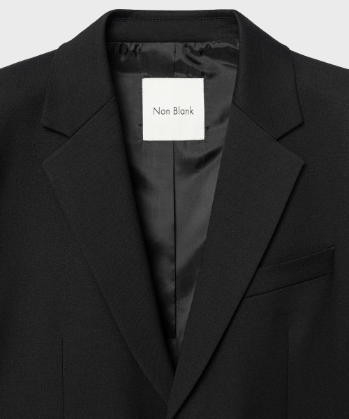 NONBLANK（ノンブランク）の「メリノウールセミオーバーフィットジャケット_BLACK（テーラードジャケット・メンズ・ブラック・MEDIUM/LARGE/X-LARGE）」の3枚目の写真