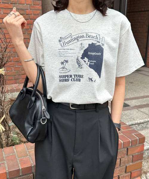 Chillfar(チルファー)の「アソートグラフィックミックスTEE(Tシャツ/カットソー・レディース・ブルー/ブラウン系/ブラウン/ネイビー系1/レッド/ホワイト/ホワイト系2/ホワイト系1/ブラック/ホワイト系/レッド系1/ブルー系1/イエロー系1/イエロー系/チャコール/イエロー/ネイビー系2/ホワイト系3/ネイビー系・FREE)」の5枚目の写真