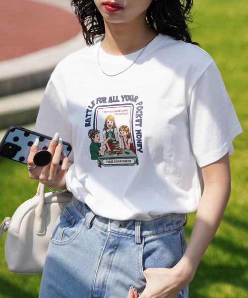 Chillfar(チルファー)の「アソートグラフィックミックスTEE(Tシャツ/カットソー・レディース・ブルー/ブラウン系/ブラウン/ネイビー系1/レッド/ホワイト/ホワイト系2/ホワイト系1/ブラック/ホワイト系/レッド系1/ブルー系1/イエロー系1/イエロー系/チャコール/イエロー/ネイビー系2/ホワイト系3/ネイビー系・FREE)」の1枚目の写真