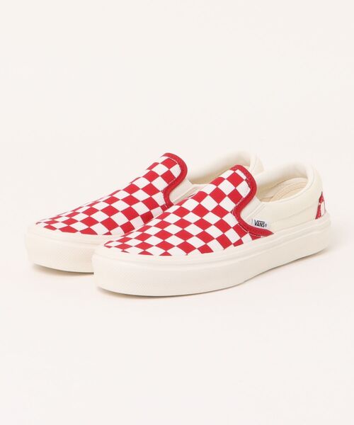 VANS(バンズ)の「VANS ヴァンズ SLIP ON LITE スリッポンライト V98 LITE MARSML/RED CHK(スニーカー・メンズ・ホワイト・5/5h/6/6h/7/7h/8/8h/9/9h/10/4h/11/10h/12)」の1枚目の写真