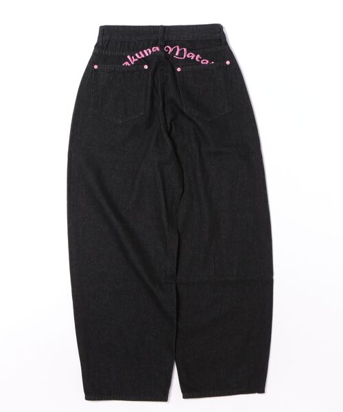 Ritzy(リッツィー)の「バック英字デザインルーズデニム(デニムパンツ・レディース・ブラック・XL/L/M/S)」の2枚目の写真
