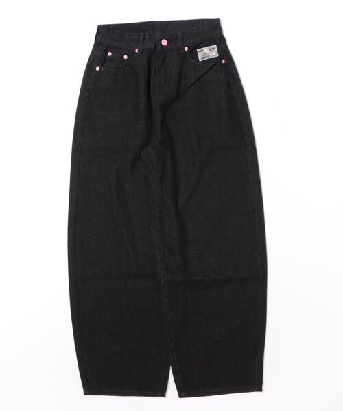 Ritzy(リッツィー)の「バック英字デザインルーズデニム(デニムパンツ・レディース・ブラック・XL/L/M/S)」の8枚目の写真