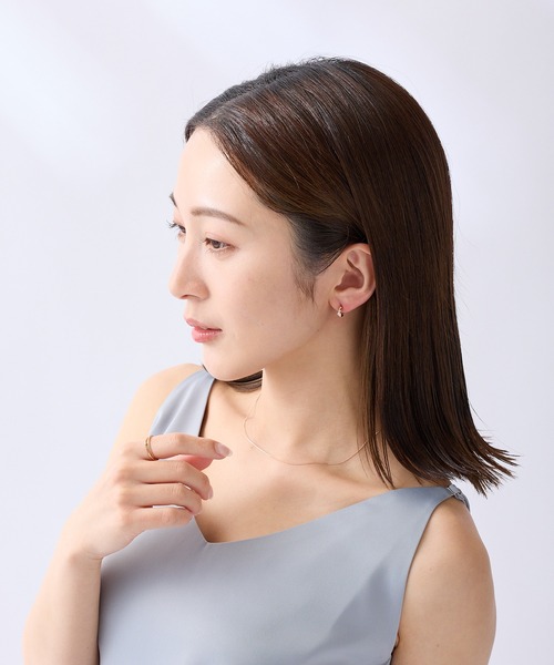 CALIN STANDARD(カリンスタンダード)の「◆金属アレルギー対応◆◆made in japan◆【片手でスムースワンタッチ】ダブルキュービックジルコニア ミニスムースピアス(ピアス(両耳用)・レディース・ピンクゴールド/ゴールド/シルバー・FREE)」の8枚目の写真