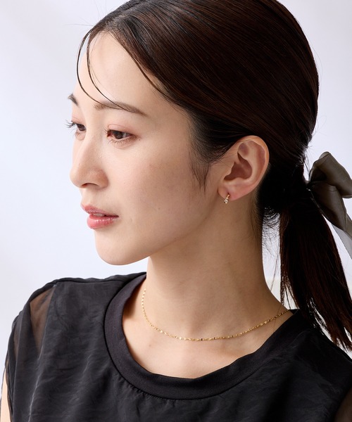 CALIN STANDARD(カリンスタンダード)の「◆金属アレルギー対応◆◆made in japan◆【片手でスムースワンタッチ】ダブルキュービックジルコニア ミニスムースピアス(ピアス(両耳用)・レディース・ピンクゴールド/ゴールド/シルバー・FREE)」の10枚目の写真