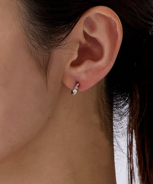 CALIN STANDARD(カリンスタンダード)の「◆金属アレルギー対応◆◆made in japan◆【片手でスムースワンタッチ】ダブルキュービックジルコニア ミニスムースピアス(ピアス(両耳用)・レディース・ピンクゴールド/ゴールド/シルバー・FREE)」の16枚目の写真