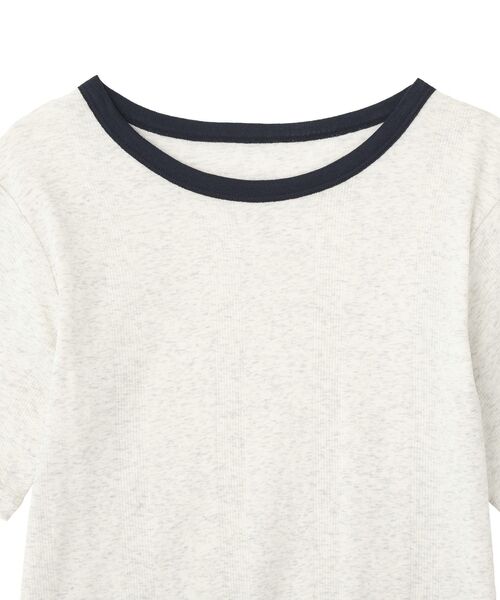 AMERICAN HOLIC(アメリカンホリック)の「【2点SET】配色半袖Tシャツ+針抜きカーディガン(Tシャツ/カットソー・レディース・ブラック/グレー系その他/オフホワイト・M/L)」の17枚目の写真