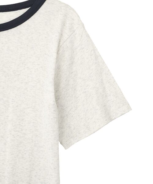 AMERICAN HOLIC(アメリカンホリック)の「【2点SET】配色半袖Tシャツ+針抜きカーディガン(Tシャツ/カットソー・レディース・ブラック/グレー系その他/オフホワイト・M/L)」の18枚目の写真