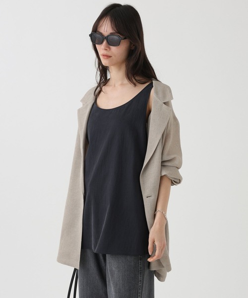 BABYLONE(バビロン)の「シアーメッシュダブルジャケット(テーラードジャケット・レディース・ベージュ/ブラック・フリー)」の3枚目の写真