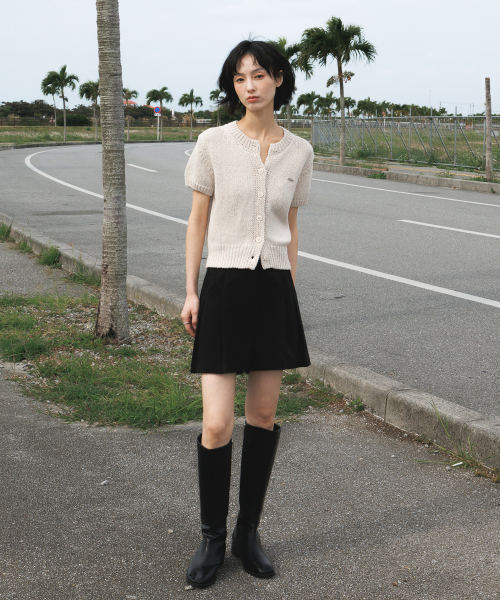 DEHEVE（デヘヴェ）の「Boucle Short Sleeve Cardigan [Ivory]（カーディガン/ボレロ・レディース・アイボリー・OS）」の2枚目の写真