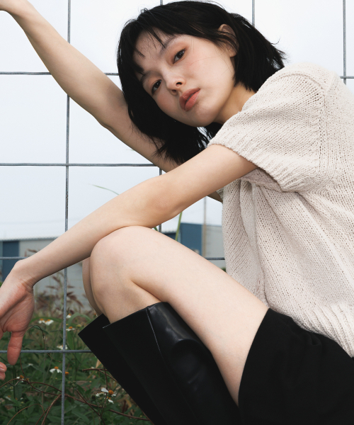 DEHEVE（デヘヴェ）の「Boucle Short Sleeve Cardigan [Ivory]（カーディガン/ボレロ・レディース・アイボリー・OS）」の3枚目の写真