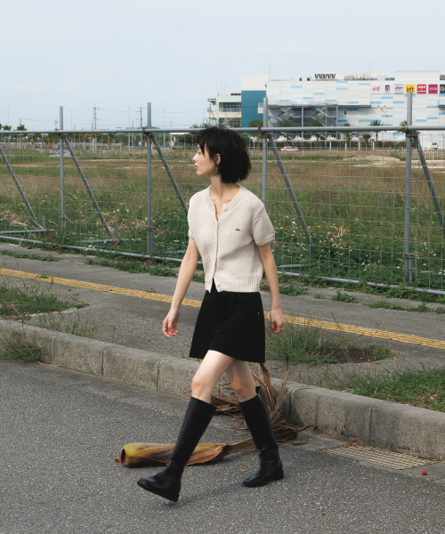 DEHEVE（デヘヴェ）の「Boucle Short Sleeve Cardigan [Ivory]（カーディガン/ボレロ・レディース・アイボリー・OS）」の6枚目の写真
