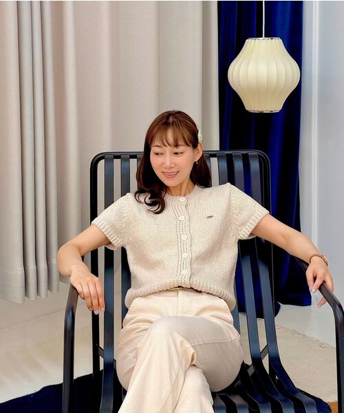 DEHEVE（デヘヴェ）の「Boucle Short Sleeve Cardigan [Ivory]（カーディガン/ボレロ・レディース・アイボリー・OS）」の12枚目の写真