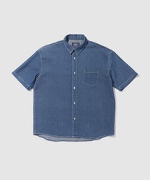【NAVY / ネイビー】 ブリーズデニム 半袖レギュラーカラーシャツ UV 接触冷感 軽量