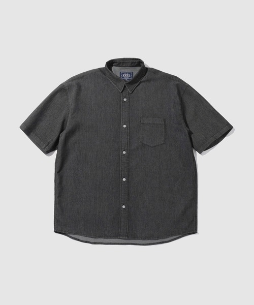 NAVY（ネイビー）の「【NAVY / ネイビー】 ブリーズデニム 半袖レギュラーカラーシャツ（シャツ/ブラウス・メンズ・サックスブルー/オフホワイト/グレー/ブルー・S/M/L/XL）」の8枚目の写真