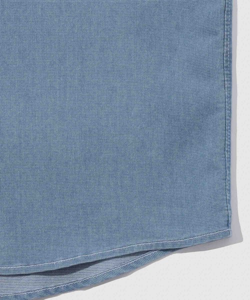 NAVY（ネイビー）の「【NAVY / ネイビー】 ブリーズデニム 半袖レギュラーカラーシャツ（シャツ/ブラウス・メンズ・サックスブルー/オフホワイト/グレー/ブルー・S/M/L/XL）」の11枚目の写真