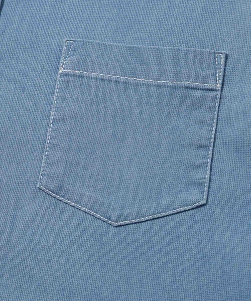 NAVY（ネイビー）の「【NAVY / ネイビー】 ブリーズデニム 半袖レギュラーカラーシャツ（シャツ/ブラウス・メンズ・サックスブルー/オフホワイト/グレー/ブルー・S/M/L/XL）」の12枚目の写真