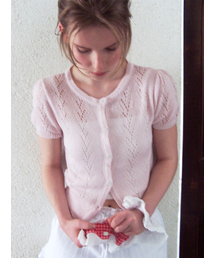ETMON（エトモン）の「Crochet Puff Cardigan, Light Pink（カーディガン/ボレロ）」