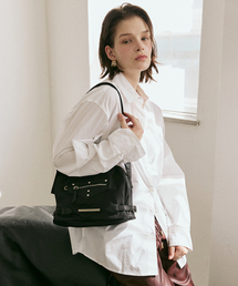 Side Belt Stud Brick Bag_Black