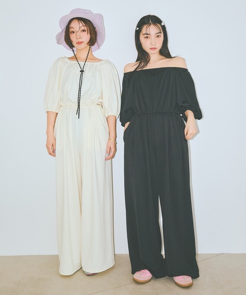 COLORME(カラーミー)の「【AKB48 伊藤百花 着用】2WAYオールインワン(つなぎ/オールインワン・レディース・クリーム/ブラック・FREE)」の8枚目の写真