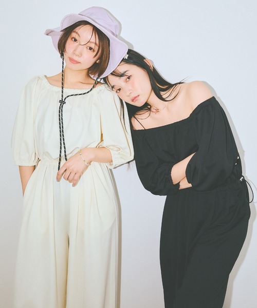 COLORME(カラーミー)の「【AKB48 伊藤百花 着用】2WAYオールインワン(つなぎ/オールインワン・レディース・クリーム/ブラック・FREE)」の9枚目の写真