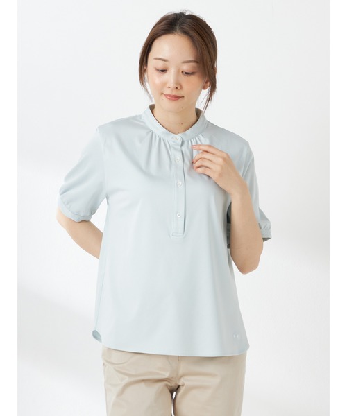 McGREGOR(マックレガー)の「【接触冷感】コードレーン スムースブラウス(Tシャツ/カットソー・レディース・サンドグレー/ミント・M/L)」の2枚目の写真