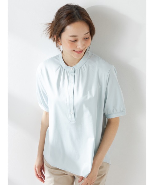 McGREGOR(マックレガー)の「【接触冷感】コードレーン スムースブラウス(Tシャツ/カットソー・レディース・サンドグレー/ミント・M/L)」の3枚目の写真