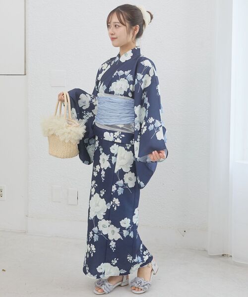 MAJESTIC LEGON（マジェスティックレゴン）の「ワンピでも着れる2WAY浴衣（浴衣・レディース・ピンクベージュ/イエロー系その他/ピンク系その他2/ブルー系その他4/ネイビー・MEDIUM）」の3枚目の写真