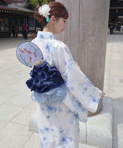 MAJESTIC LEGON（マジェスティックレゴン）の「ワンピでも着れる2WAY浴衣（浴衣・レディース・ピンクベージュ/イエロー系その他/ピンク系その他2/ブルー系その他4/ネイビー・MEDIUM）」の12枚目の写真