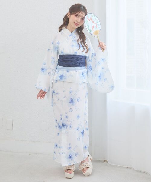 MAJESTIC LEGON（マジェスティックレゴン）の「ワンピでも着れる2WAY浴衣（浴衣・レディース・ピンクベージュ/イエロー系その他/ピンク系その他2/ブルー系その他4/ネイビー・MEDIUM）」の14枚目の写真