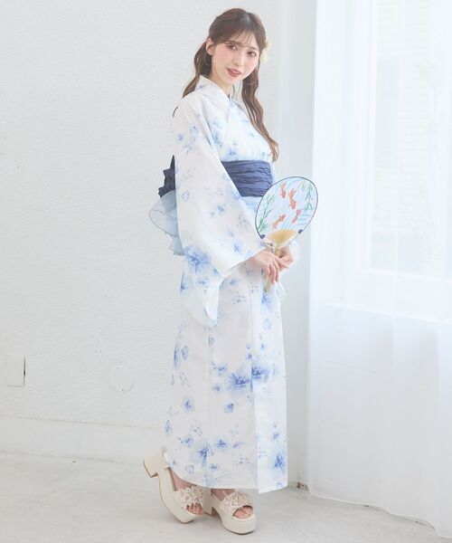 MAJESTIC LEGON（マジェスティックレゴン）の「ワンピでも着れる2WAY浴衣（浴衣・レディース・ピンクベージュ/イエロー系その他/ピンク系その他2/ブルー系その他4/ネイビー・MEDIUM）」の15枚目の写真