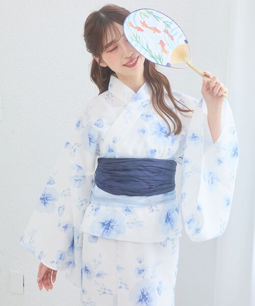 MAJESTIC LEGON（マジェスティックレゴン）の「ワンピでも着れる2WAY浴衣（浴衣・レディース・ピンクベージュ/イエロー系その他/ピンク系その他2/ブルー系その他4/ネイビー・MEDIUM）」の16枚目の写真
