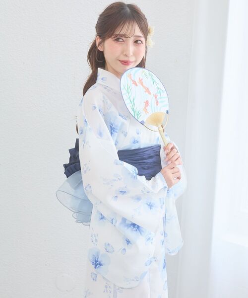 MAJESTIC LEGON（マジェスティックレゴン）の「ワンピでも着れる2WAY浴衣（浴衣・レディース・ピンクベージュ/イエロー系その他/ピンク系その他2/ブルー系その他4/ネイビー・MEDIUM）」の17枚目の写真