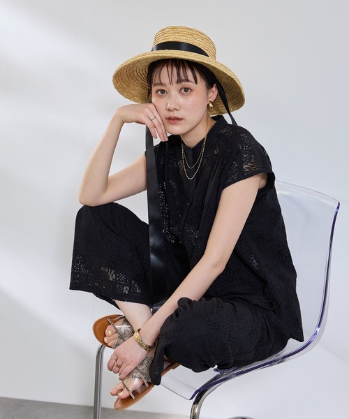 CROSS FUNCTION(クロスファンクション)の「サマ美え レースフレンチスリーブブラウス【CROSS FUNCTION/クロスファンクション】(シャツ/ブラウス・レディース・ブラック/アイボリー・LL/L/M)」の21枚目の写真