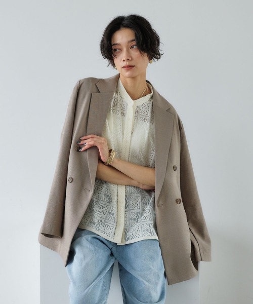 CROSS FUNCTION(クロスファンクション)の「サマ美え レースフレンチスリーブブラウス【CROSS FUNCTION/クロスファンクション】(シャツ/ブラウス・レディース・ブラック/アイボリー・LL/L/M)」の14枚目の写真