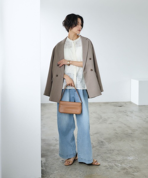 CROSS FUNCTION(クロスファンクション)の「サマ美え レースフレンチスリーブブラウス【CROSS FUNCTION/クロスファンクション】(シャツ/ブラウス・レディース・ブラック/アイボリー・LL/L/M)」の16枚目の写真