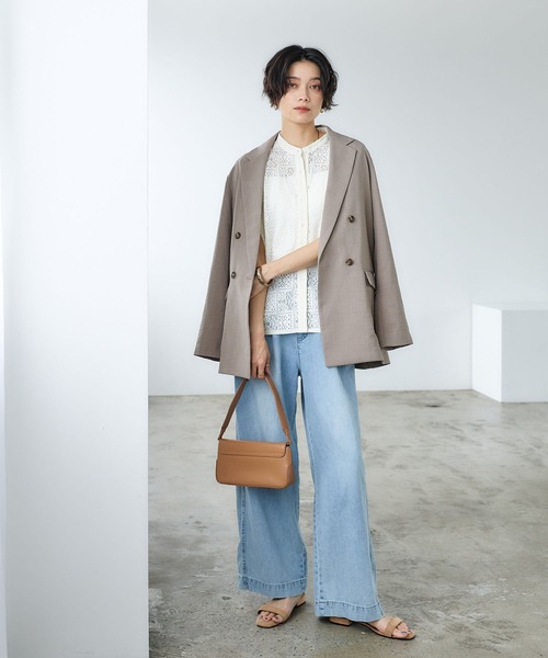 CROSS FUNCTION(クロスファンクション)の「サマ美え レースフレンチスリーブブラウス【CROSS FUNCTION/クロスファンクション】(シャツ/ブラウス・レディース・ブラック/アイボリー・LL/L/M)」の18枚目の写真