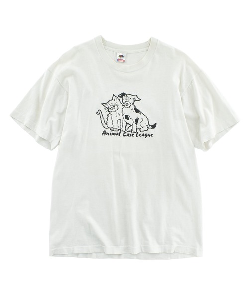 FRUIT OF THE LOOM(フルーツオブザルーム)の「【USED】90’s Fruit of the Loom “Animal Care League” アニマル Tシャツ USA製(Tシャツ/カットソー・メンズ・ホワイト・LARGE)」の1枚目の写真