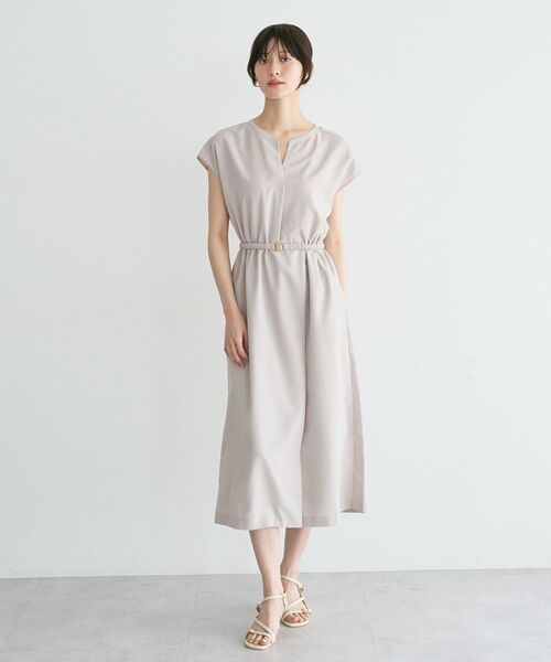 YECCA VECCA(イェッカヴェッカ)の「リネンライクスキッパーワンピース(ワンピース・レディース・ネイビー/グリーン/オレンジ/ライトベージュ・FREE)」の2枚目の写真