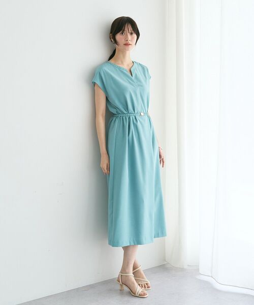 YECCA VECCA(イェッカヴェッカ)の「リネンライクスキッパーワンピース(ワンピース・レディース・ネイビー/グリーン/オレンジ/ライトベージュ・FREE)」の6枚目の写真